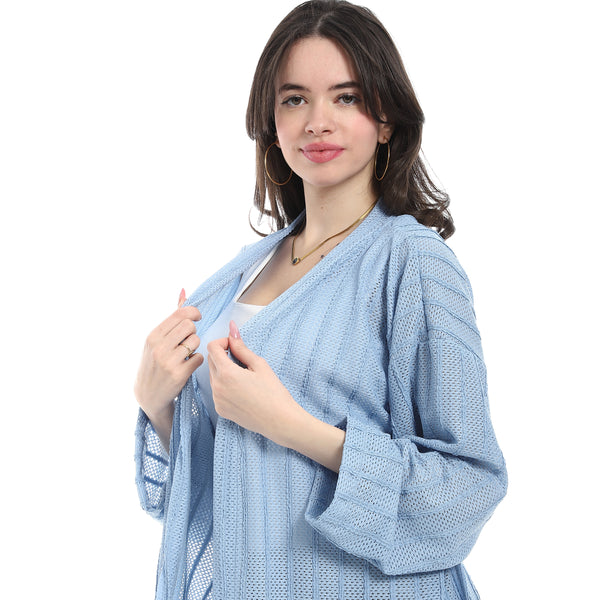 Self_Pattern_Cardigan_With_Belt_-_Blue