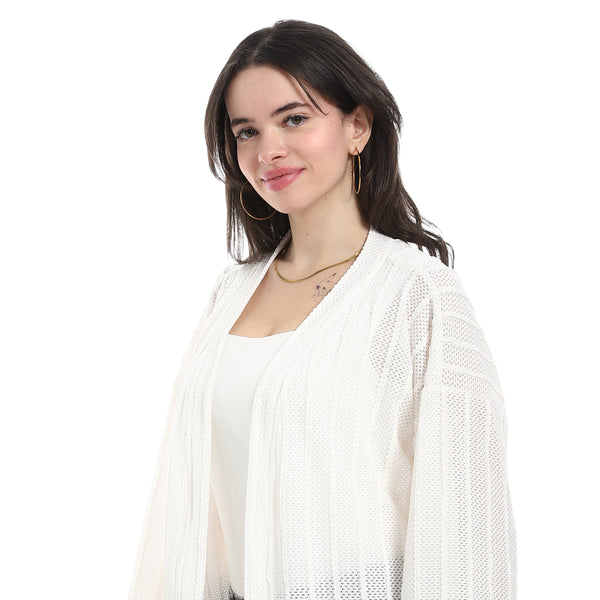 Self_Pattern_Cardigan_With_Belt_-_White