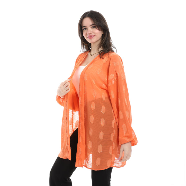 Open_Front_Cardigan_For_Summer_-_Orange