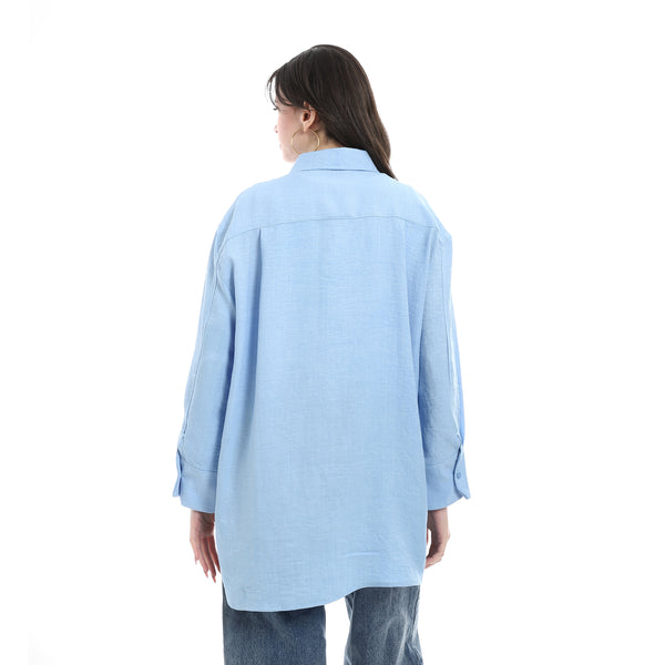 Turned_down_Collar_Long_Sleeve_Blouse_-_Light_Blue