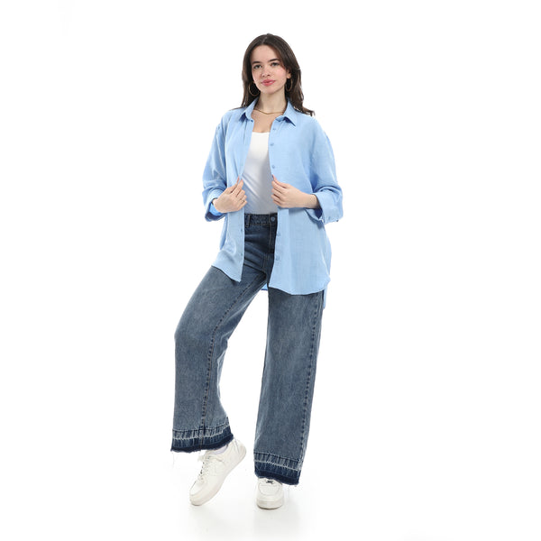 Turned_down_Collar_Long_Sleeve_Blouse_-_Light_Blue