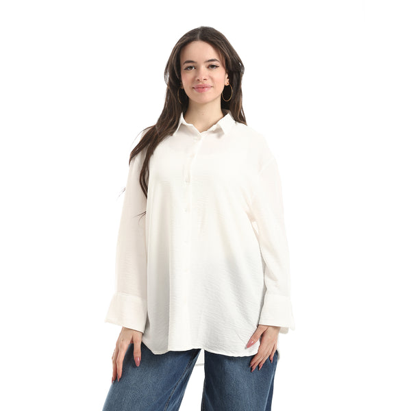 _Comfy_Plain_Shirt_For_Women_-_White