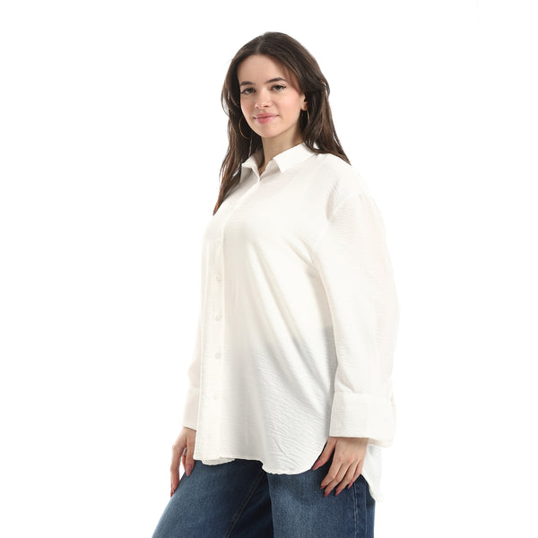 _Comfy_Plain_Shirt_For_Women_-_White