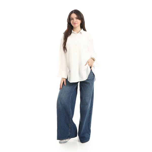 _Comfy_Plain_Shirt_For_Women_-_White