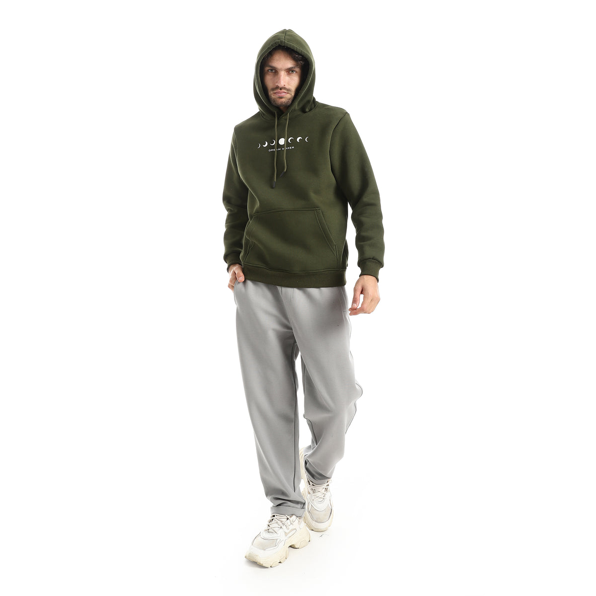Cotton_Printed_Hoodie_-_Olive
