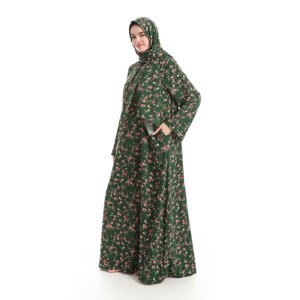 Patterned_Isdal_for_Women_-_Green_&_Pink