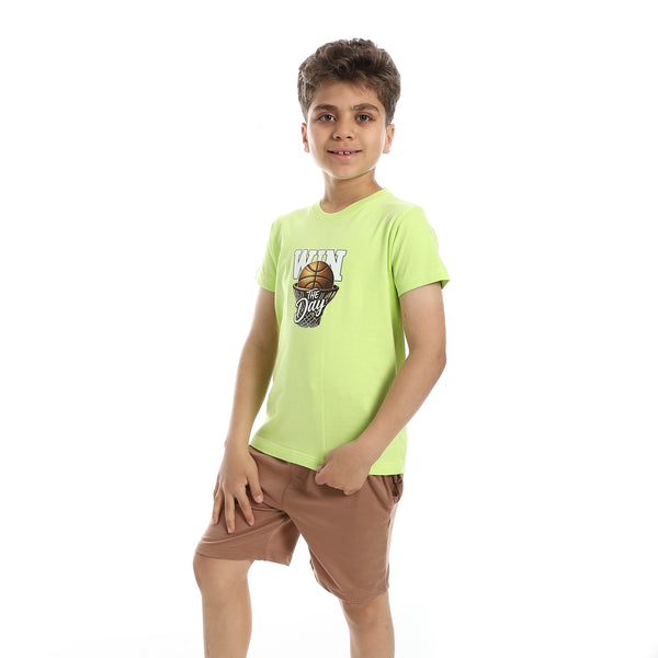 Solid_Pattern_Cotton_Pajama_Set_-_Lemon