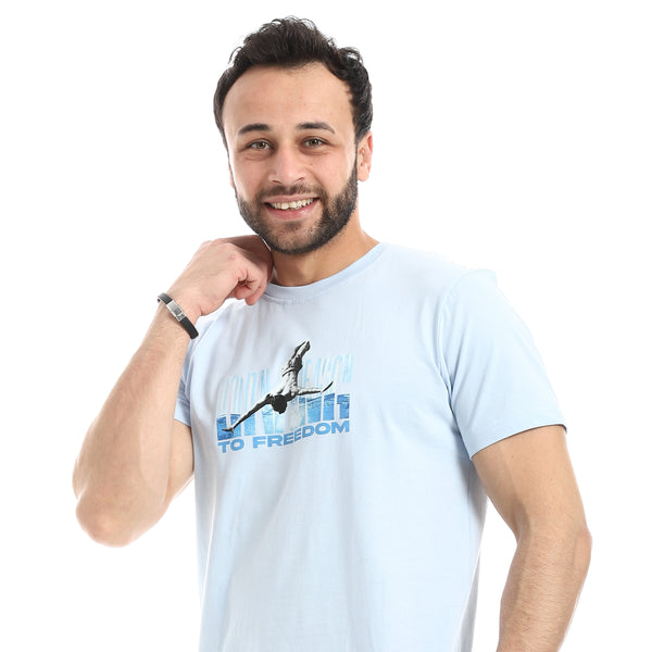 Cotton_Short_Sleeve_Pajama_With_Short_Set_-_Light_Blue_&_Grey