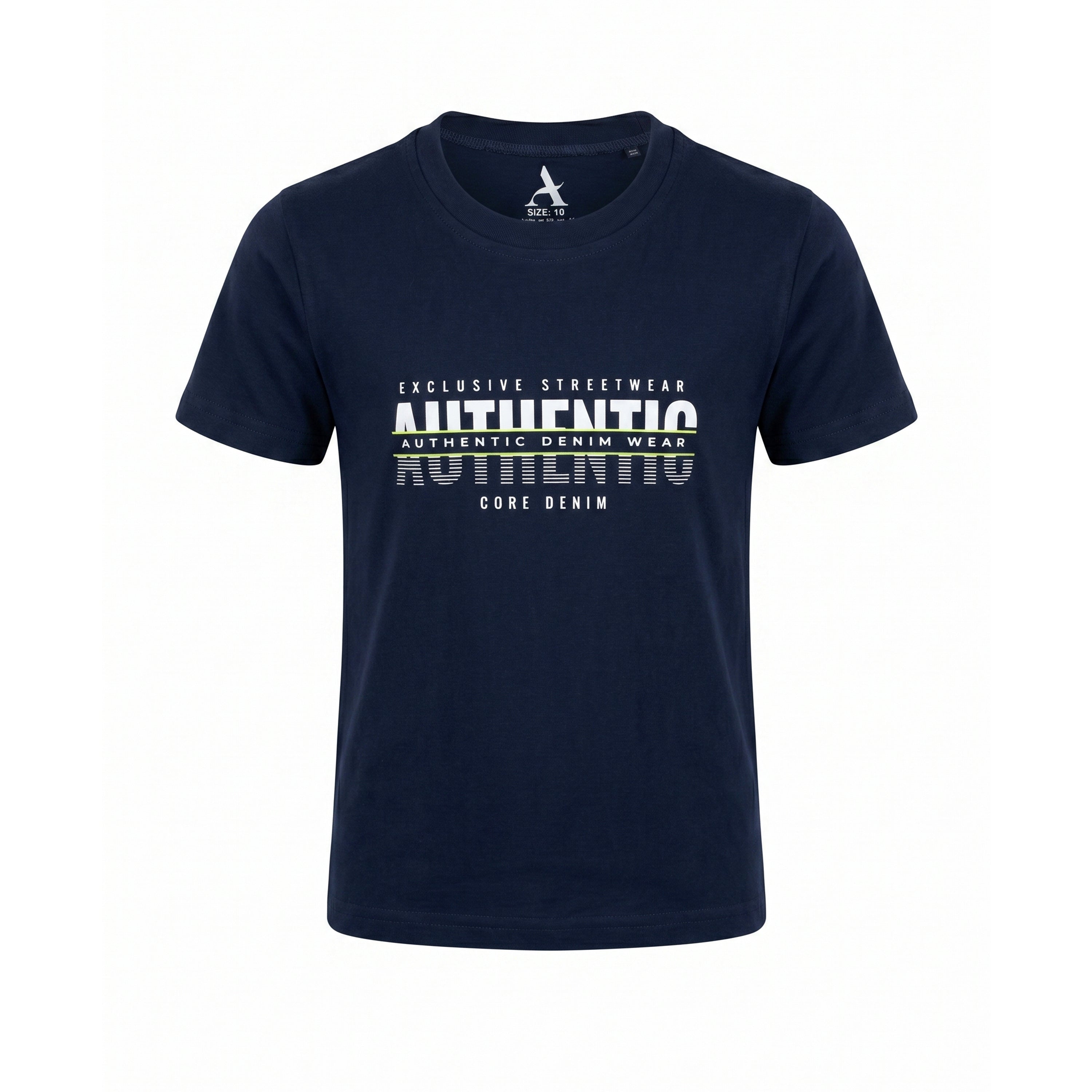 Printed_Pattern_Short_Sleeves_Boys_T-Shirt_-_Navy_Blue