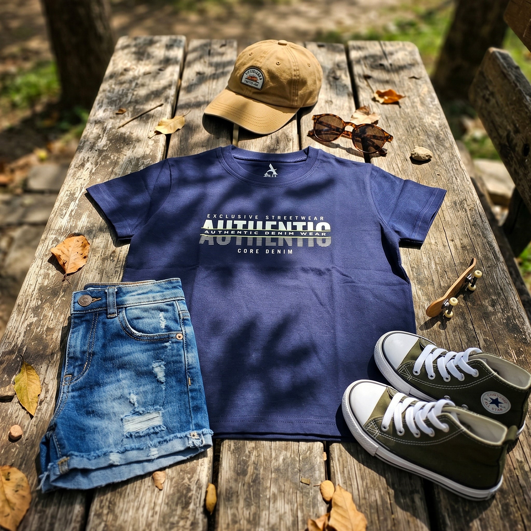 Printed_Pattern_Short_Sleeves_Boys_T-Shirt_-_Navy_Blue