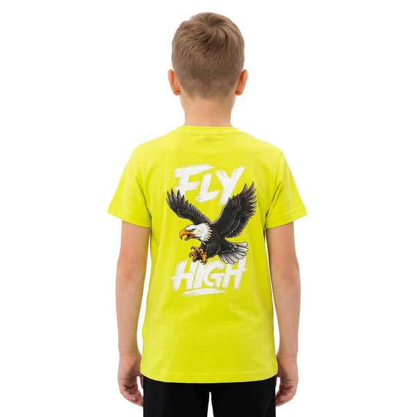 "Fly_High"_Printed_Regular_Fit_Boys_T-Shirt_-_Yellow