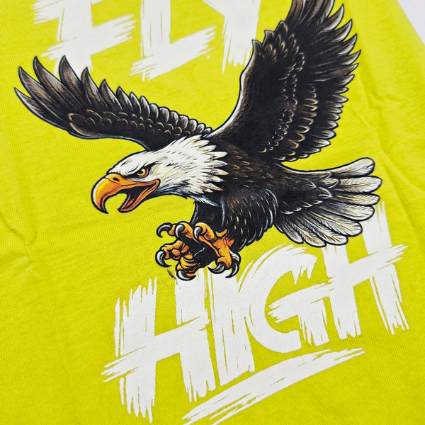 "Fly_High"_Printed_Regular_Fit_Boys_T-Shirt_-_Yellow