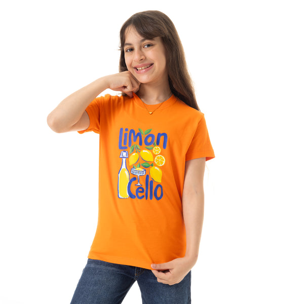 Short_Sleeves_Printed_Girls_T-Shirt_-_Orange