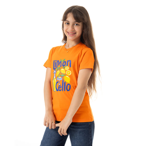 Short_Sleeves_Printed_Girls_T-Shirt_-_Orange