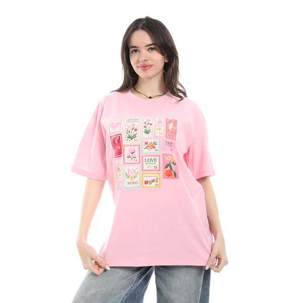 Oversized_Printed_Cotton_T-Shirt_-_Dark_Rose