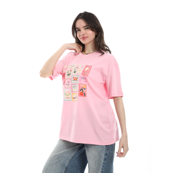 Oversized_Printed_Cotton_T-Shirt_-_Dark_Rose