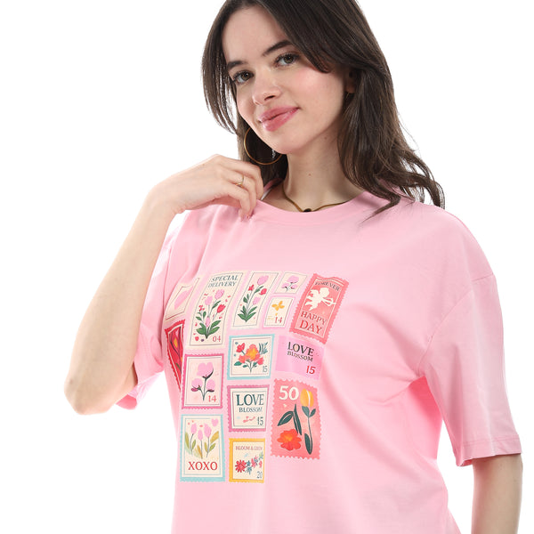 Oversized_Printed_Cotton_T-Shirt_-_Dark_Rose