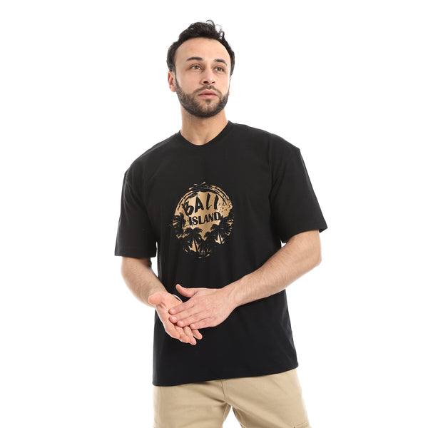 Crew_Neck_Short_Sleeve_Printed_T-Shirt_-_Black
