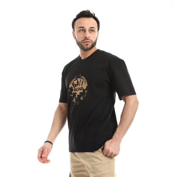 Crew_Neck_Short_Sleeve_Printed_T-Shirt_-_Black