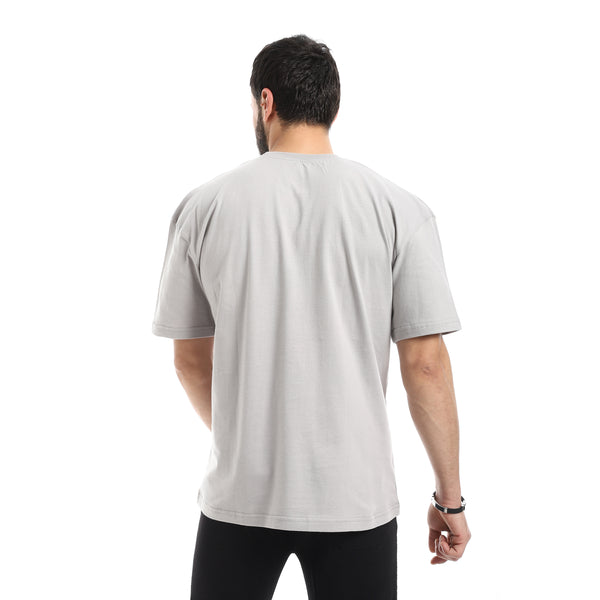 Crew_Neck_Short_Sleeve_Printed_T-Shirt_-_Silver