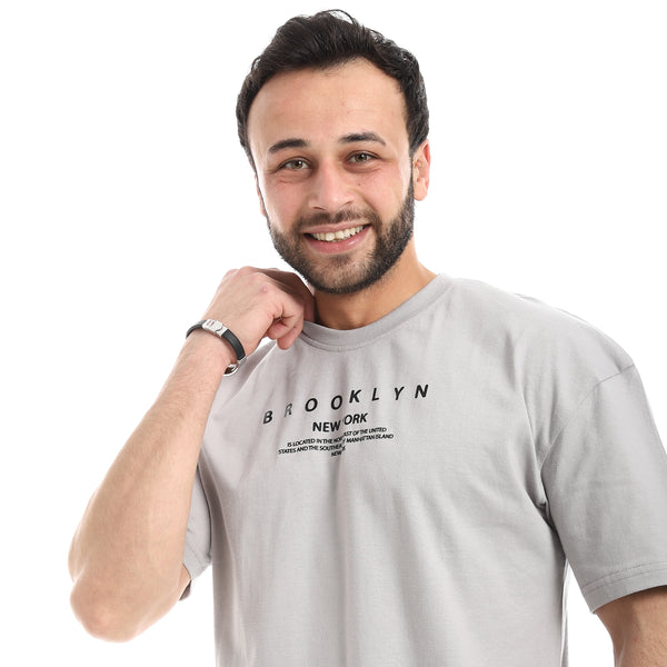 Crew_Neck_Short_Sleeve_Printed_T-Shirt_-_Silver