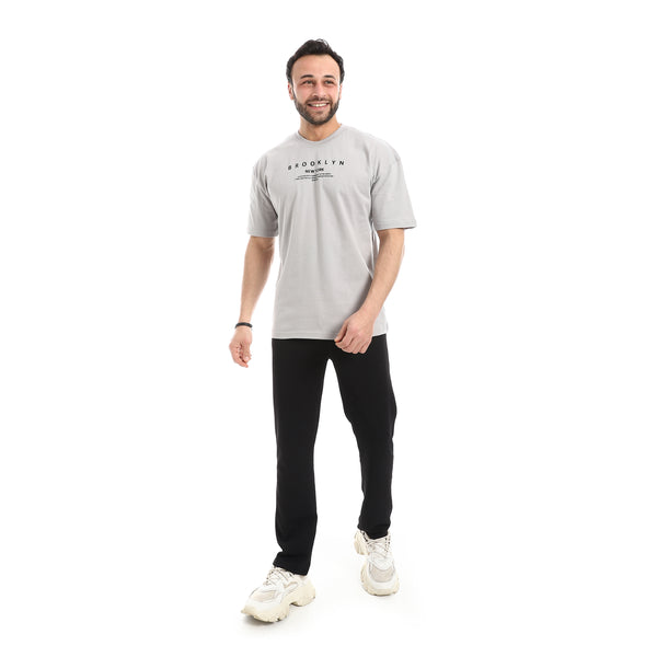 Crew_Neck_Short_Sleeve_Printed_T-Shirt_-_Silver