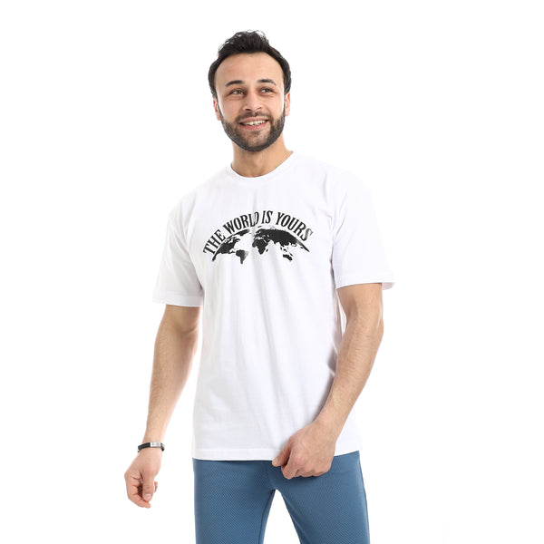 Crew_Neck_Short_Sleeve_Printed_T-Shirt_-_White