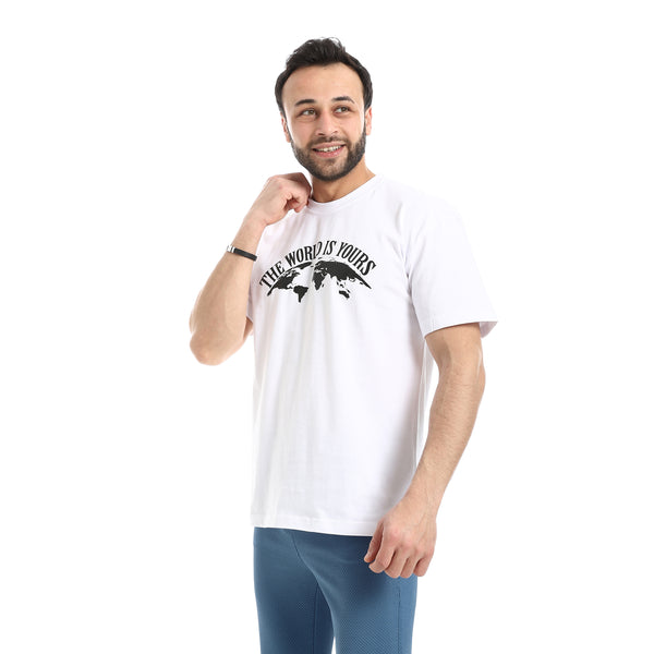 Crew_Neck_Short_Sleeve_Printed_T-Shirt_-_White