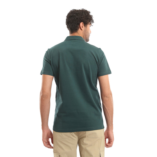 Printed_"Essentials"_Casual_Polo_Shirt_-_Dark_Jade