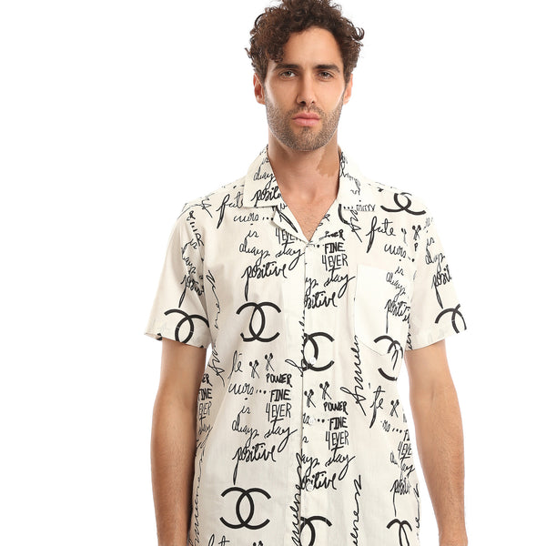 Patterned_Short_Sleeves_Summer_Shirt_-_Off-White