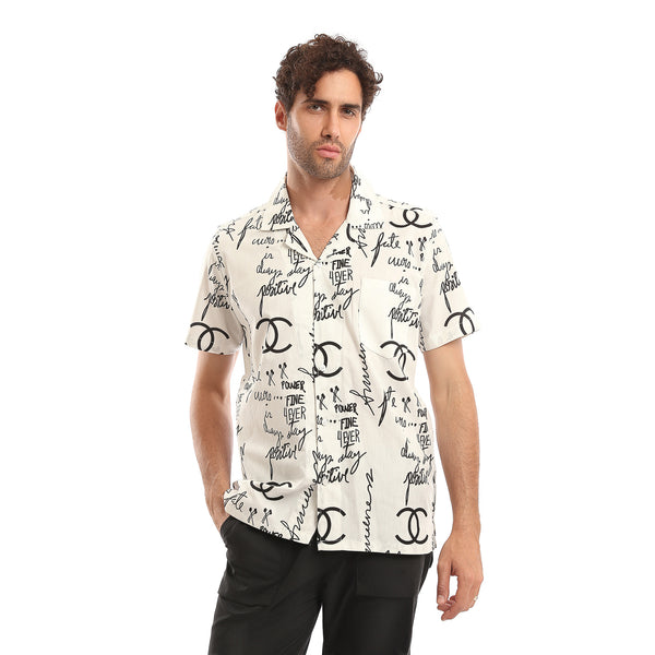 Patterned_Short_Sleeves_Summer_Shirt_-_Off-White