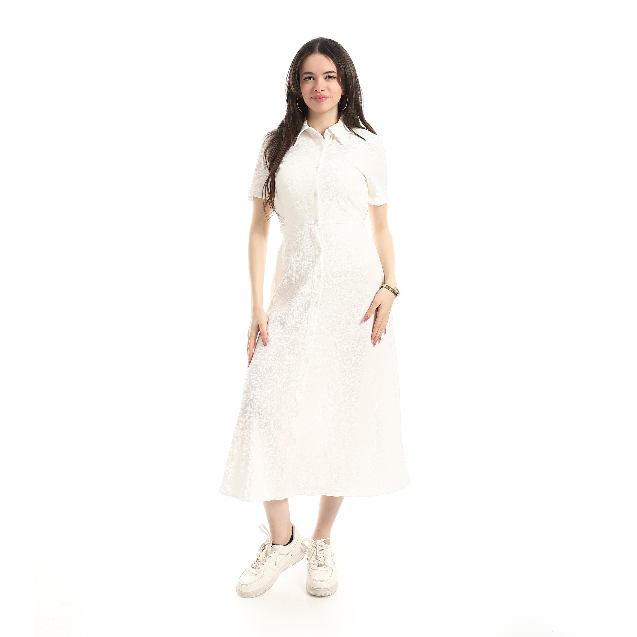 Short_Seelve_Dress_For_Women_-_Off_White