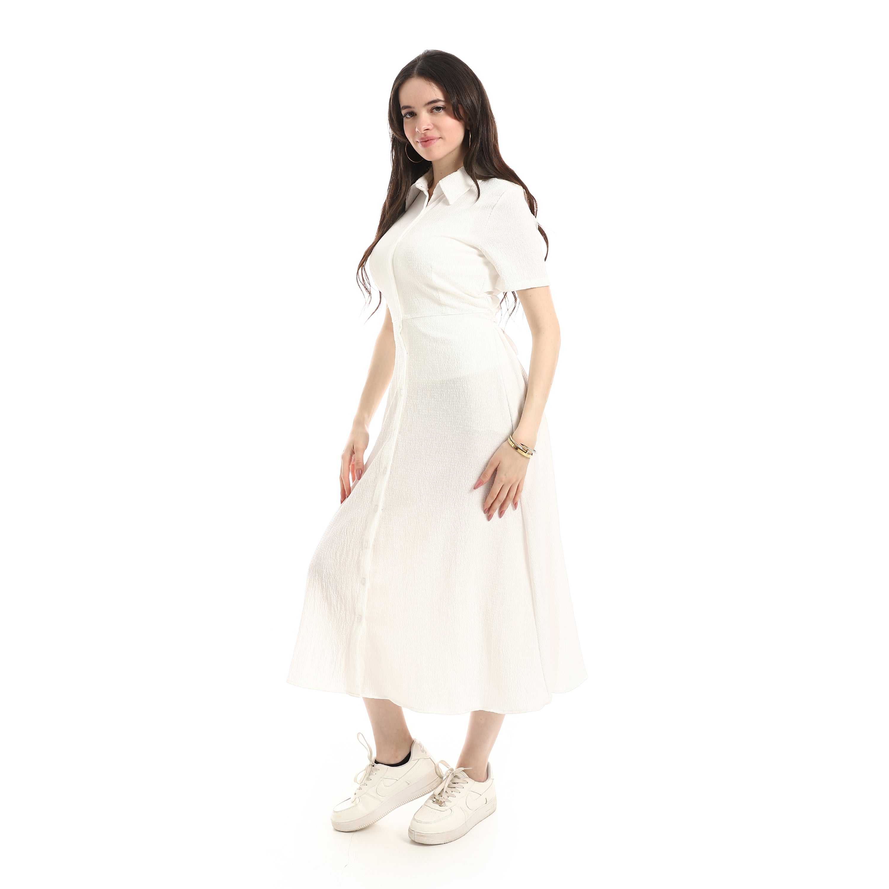 Short_Seelve_Dress_For_Women_-_Off_White