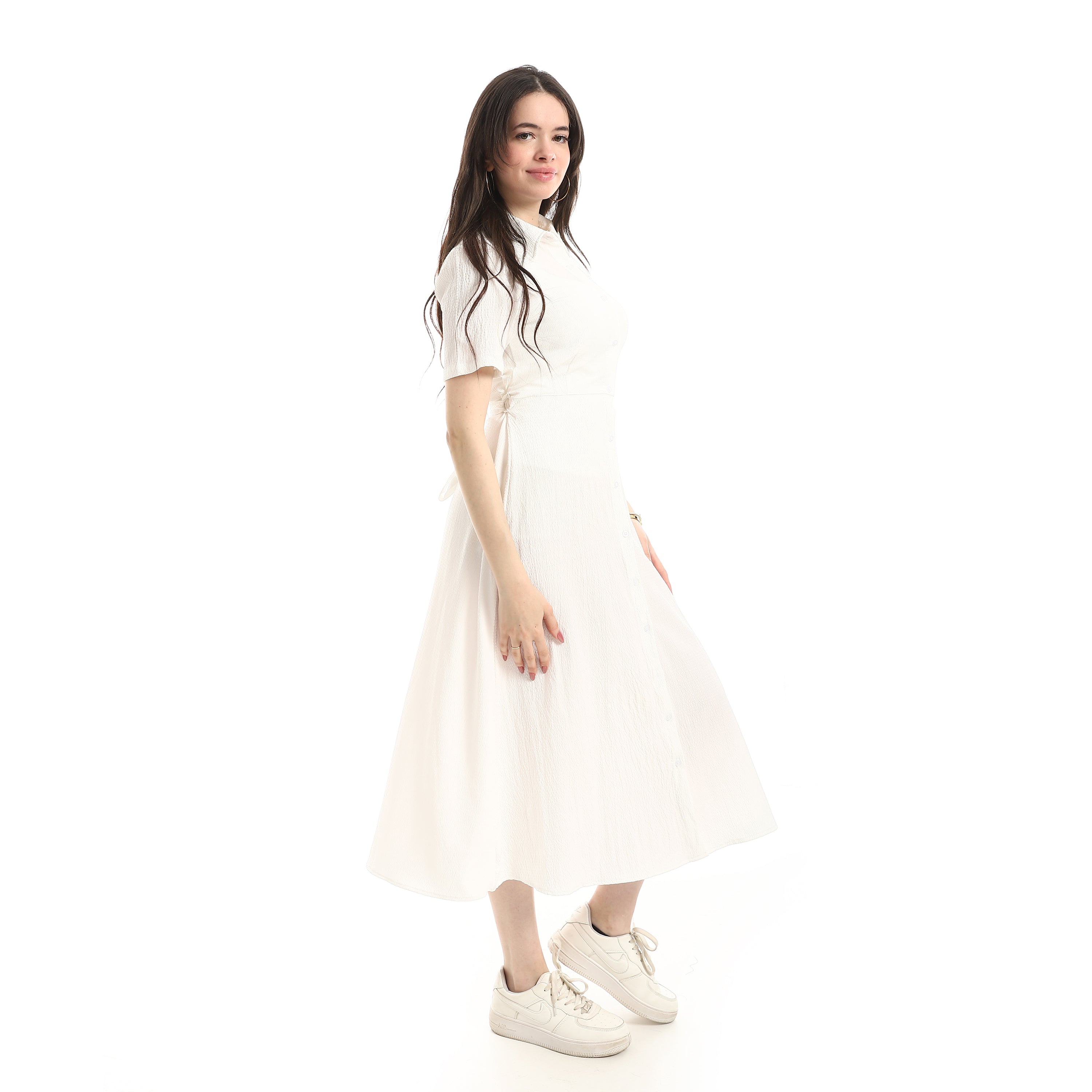 Short_Seelve_Dress_For_Women_-_Off_White