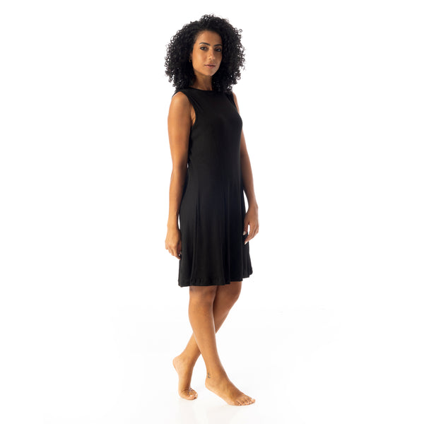Crew_Neck_Ribbed_Sleeveless_Short_Dress_-_Black