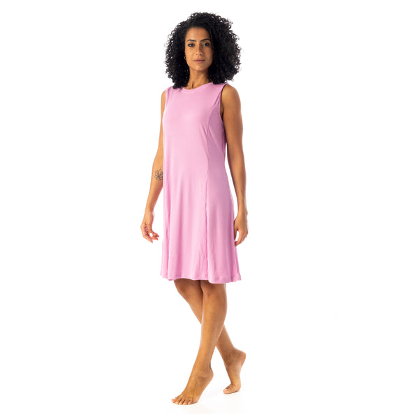 Crew_Neck_Ribbed_Sleeveless_Short_Dress_-_Pink