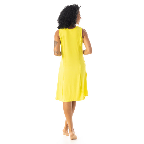 Crew_Neck_Ribbed_Sleeveless_Short_Dress_-_Lemon