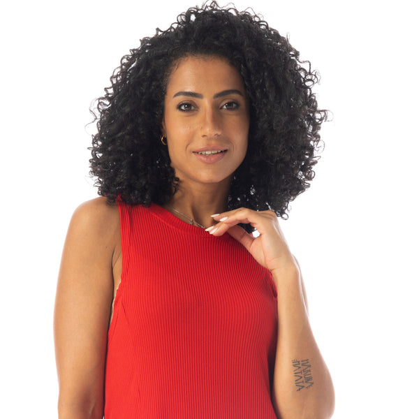 Crew_Neck_Ribbed_Sleeveless_Short_Dress_-_Red