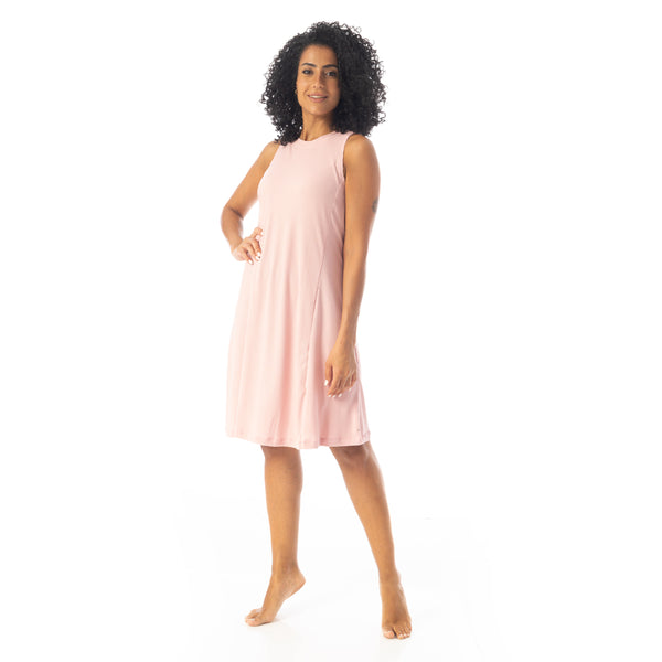 Crew_Neck_Ribbed_Sleeveless_Short_Dress_-_Rose