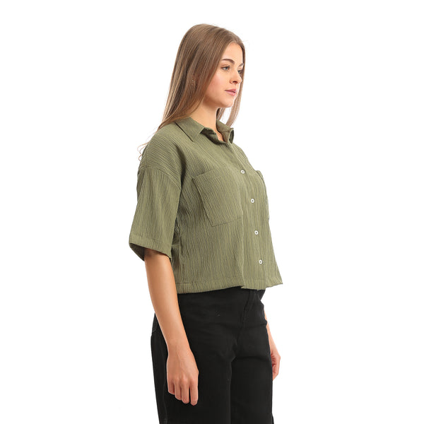 Elbow-Sleeves_Textured_Short_Shirt_with_Pockets_-_Olive