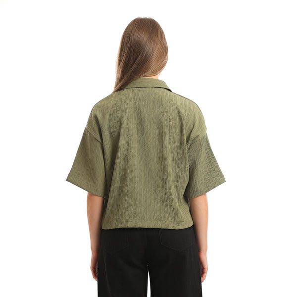 Elbow-Sleeves_Textured_Short_Shirt_with_Pockets_-_Olive