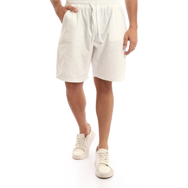 Relaxed_Fit_Slip_On_Linen_Shorts_-_White