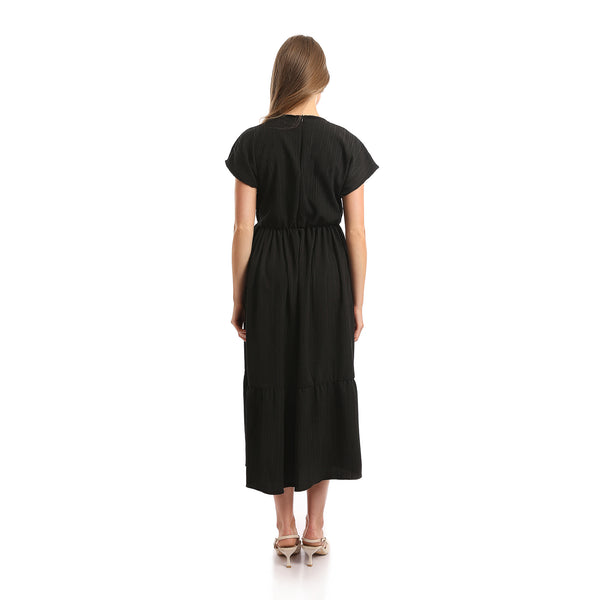 V-Neck_Short_Sleeves_Tiered_Maxi_Dress_-_Black