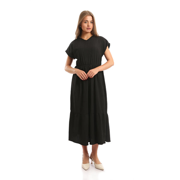 V-Neck_Short_Sleeves_Tiered_Maxi_Dress_-_Black
