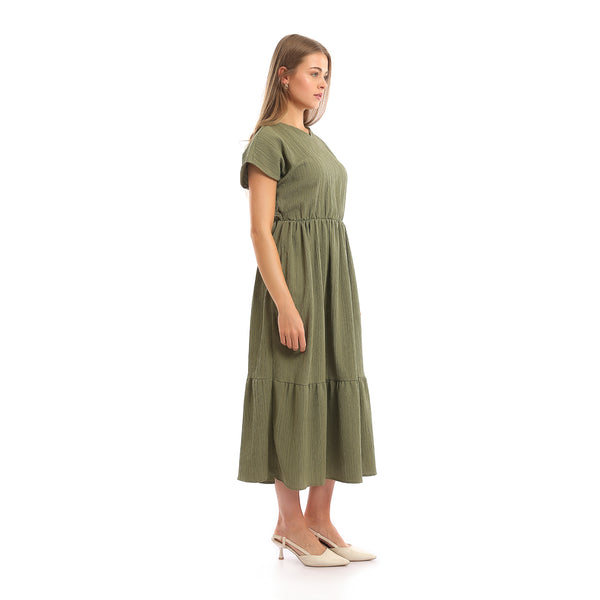 V-Neck_Short_Sleeves_Tiered_Maxi_Dress_-_Olive