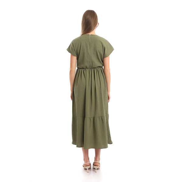 V-Neck_Short_Sleeves_Tiered_Maxi_Dress_-_Olive