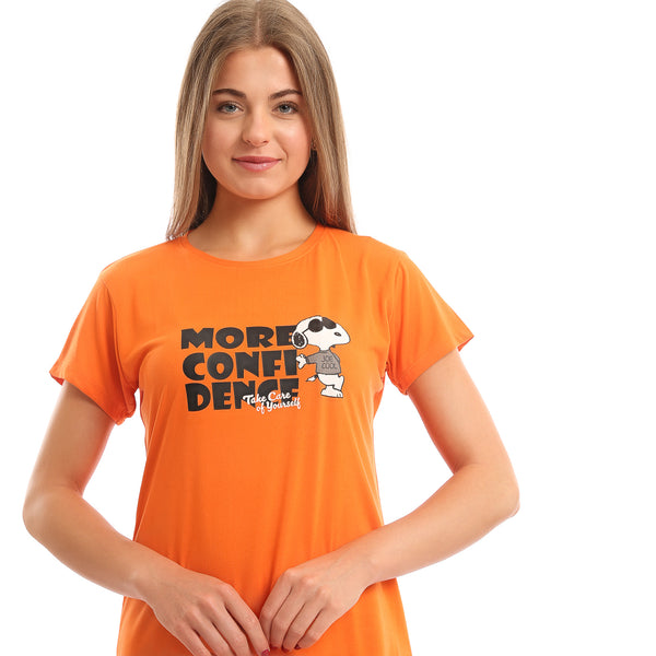 "More_Confidence"_Printed_Comfy_Nightshirt_-_Orange