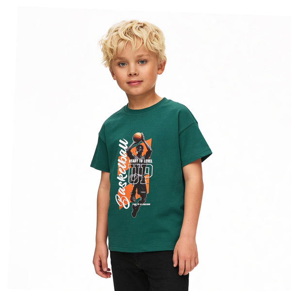 Boys_Shorts_Sleeves_Printed_Tee_-_Teal_Green
