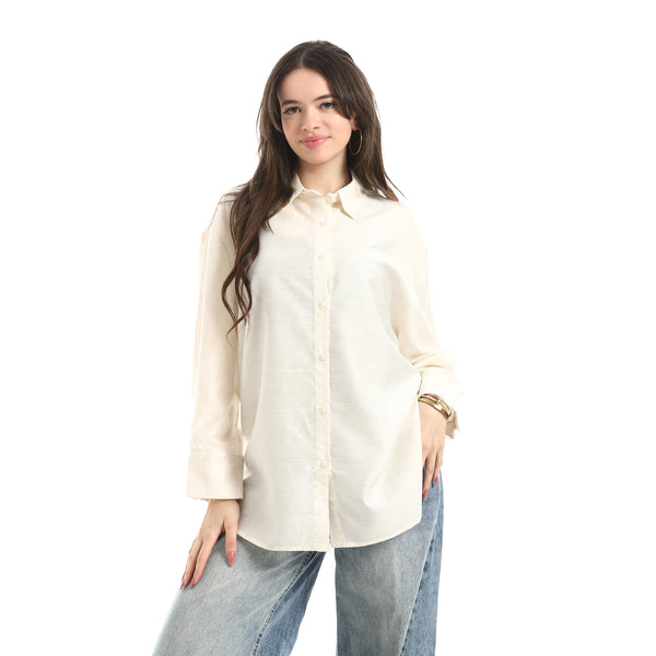 _Comfy_Plain_Shirt_For_Women_-Off_White