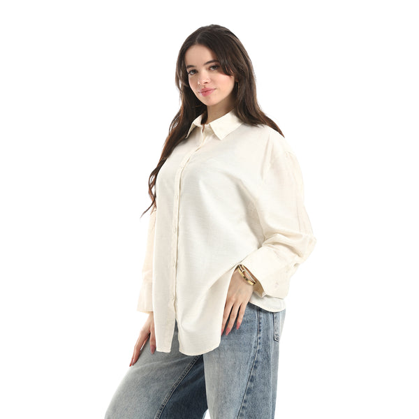 _Comfy_Plain_Shirt_For_Women_-Off_White